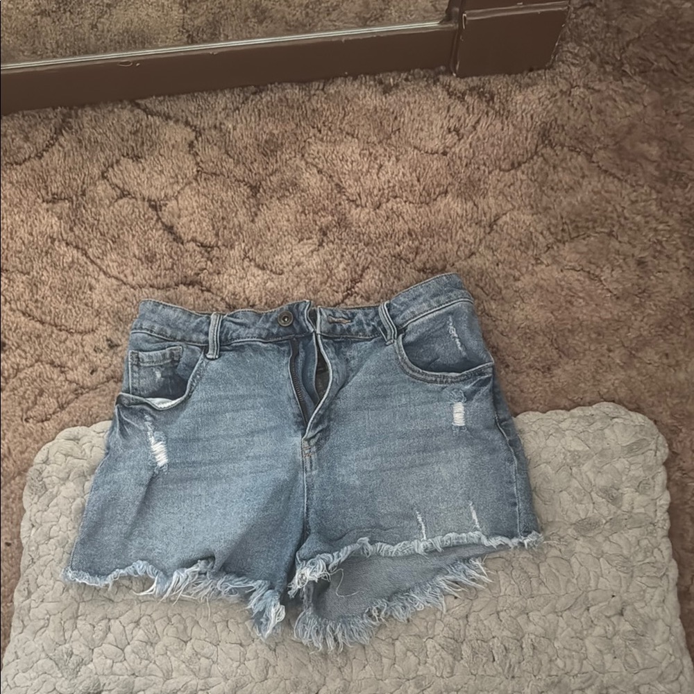Rewash Blue Frayed Jean Shorts